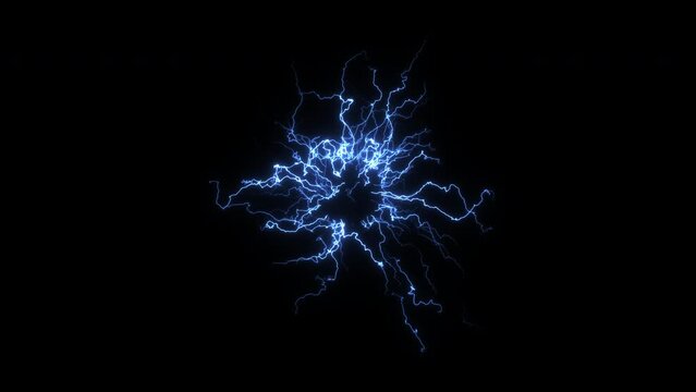 Electricity Lightning Ball Tesla Coil - Dense Bolts - Transparent Background