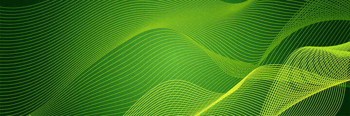 Green technology digital banner design. Design modern luxury futuristic technology background. Game tech wide banner vector illustration. Hi tech digital communication. Abstract tech background.