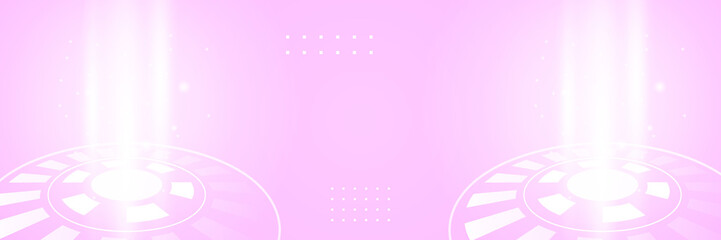 Pink technology digital banner design. Design modern luxury futuristic technology background. Game tech wide banner vector illustration. Hi tech digital communication. Abstract tech background.