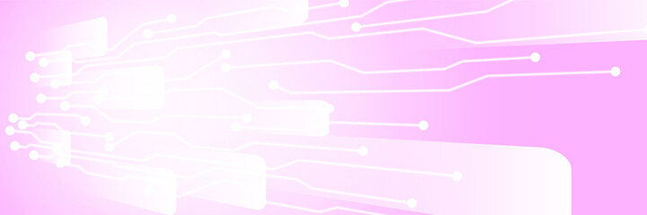 Pink technology digital banner design. Design modern luxury futuristic technology background. Game tech wide banner vector illustration. Hi tech digital communication. Abstract tech background.
