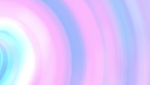 Pastel blue pink lilac gradient background. Soft rays hypnotic animation. Smooth textured template for presentation and web design. Tenderness of early morning in fairyland. Romantic backdrop