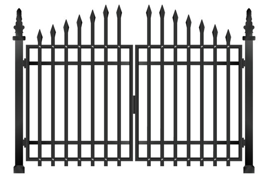 fence gate, iron gate vector isolated on white