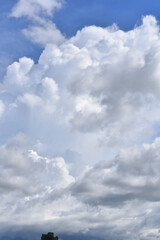 Beautiful sky. Cumulonimbus cloud and cirrus cloud