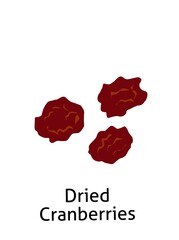 Dried Cranberries illustration for kids education 