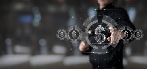 Shareholder clicks on the virtual screen on the dollar icon.