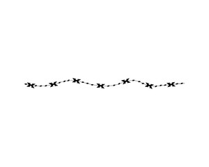 Naklejka premium Barbed wires for fencing. Isolated elements on white background.