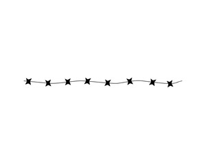 Barbed wires for fencing. Isolated elements on white background.