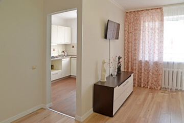Fragment of the interior of the living room and kitchen