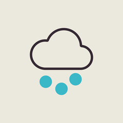 Cloud with snow grain vector icon. Weather sign