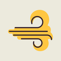 High wind vector flat icon. Weather sign