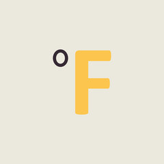 Fahrenheit degrees vector flat icon. Weather sign
