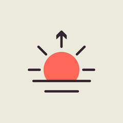 Sunrise vector isolated flat icon. Weather sign