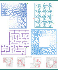 maze games graphs set with solutions