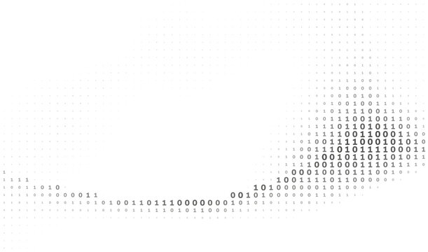 Binary digital line. Vector graphic pattern