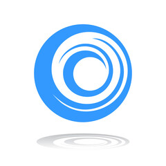 Spiral Element for Design. Abstract Blue Icon.