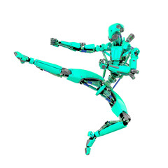 super robot in karate jump