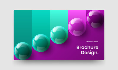 Fresh 3D spheres corporate brochure template. Clean catalog cover vector design concept.