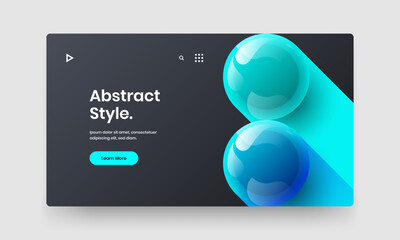 Minimalistic banner design vector illustration. Geometric realistic spheres book cover template.