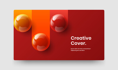 Original banner vector design layout. Modern realistic spheres corporate brochure concept.