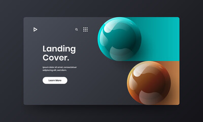 Vivid 3D balls pamphlet layout. Colorful web banner design vector concept.