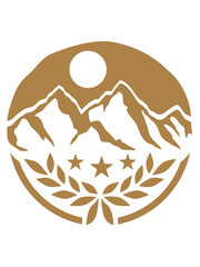 Gebirge Rund Stempel Berge 