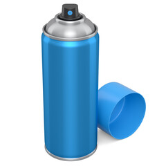 Can of spray paint isolated on white background. Spray bottle and dispenser