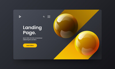 Amazing front page vector design illustration. Multicolored 3D spheres handbill concept.