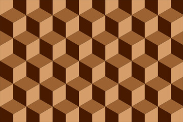 Abstract seamless geometric vector background. Brown gradient textured honeycomb background. Brown vector abstract geometric background in square style