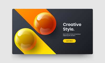 Simple corporate identity vector design layout. Trendy realistic balls flyer concept.