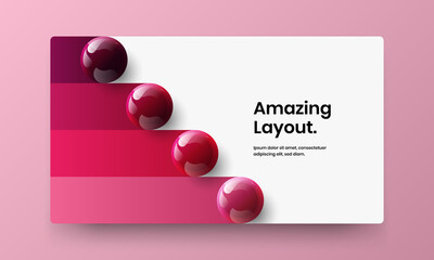 Amazing company identity design vector template. Fresh realistic balls pamphlet layout.