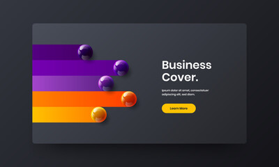 Geometric 3D balls pamphlet concept. Trendy website design vector illustration.