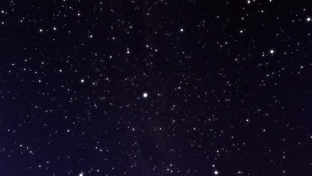 Space Nebula deep blue background. Night starry sky, milky way in beautiful night horizon. The stars are everywhere around. Neon Lights star sky space background. Seamless, looped