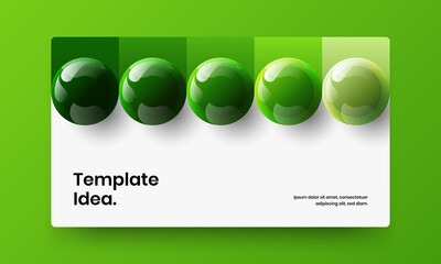 Simple realistic spheres corporate cover illustration. Geometric pamphlet design vector layout.