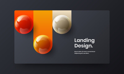 Simple leaflet design vector template. Original realistic balls brochure layout.