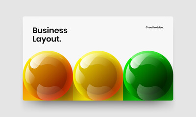 Premium 3D balls annual report concept. Fresh cover design vector illustration.