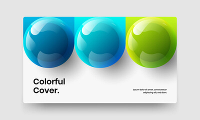 Abstract realistic balls site screen concept. Isolated book cover vector design template.