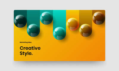 Modern journal cover design vector illustration. Amazing realistic balls flyer template.