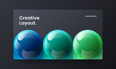 Isolated 3D spheres banner concept. Multicolored site screen vector design illustration.
