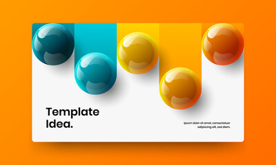 Original 3D balls placard concept. Colorful catalog cover vector design illustration.