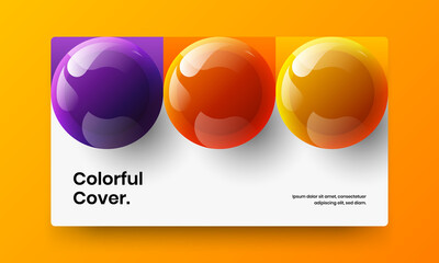 Simple company identity design vector layout. Fresh realistic balls book cover illustration.