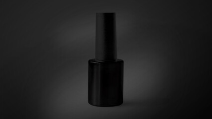 Obraz premium 3D illustration. Black nail polish bottle isolated on black background