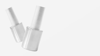 3D illustration. Nail polish bottles isolated on white background
