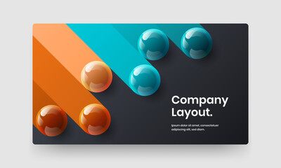 Clean corporate cover vector design layout. Colorful 3D balls company brochure template.