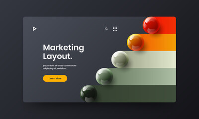 Naklejka premium Original 3D balls corporate identity layout. Isolated front page design vector template.