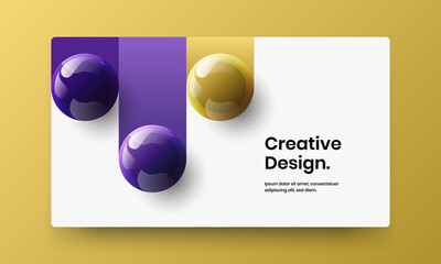 Amazing 3D spheres catalog cover layout. Abstract company brochure vector design template.