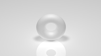 3d rendering, a white cylinder on a white background