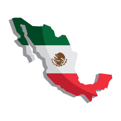 mexican flag in map