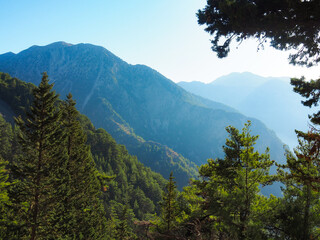 beautiful nature with mountains and sun