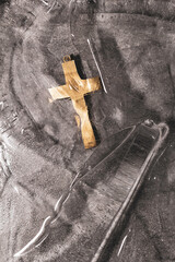 cross in ice
