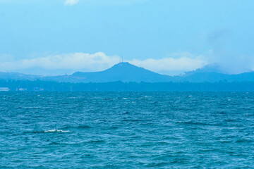 Calm blue seascape scenery in Mersing, Johor, Malaysia